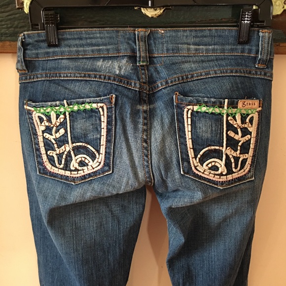 Grass Los Angeles Flare Jeans with Embroidered Pockets Size 26 - Picture 10 of 16